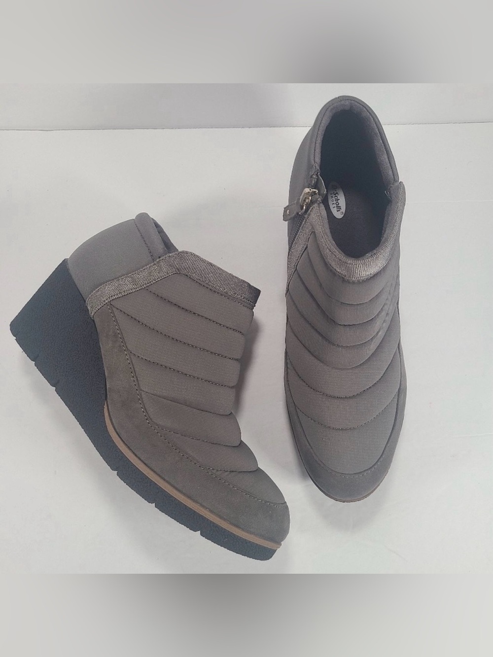 Dr. Scholl's Steel Gray Boulevard Wedge Ankle Comfort Booties Women Size 11M